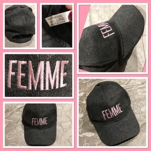 NWOT Femme Chic Gray and Pink Cap